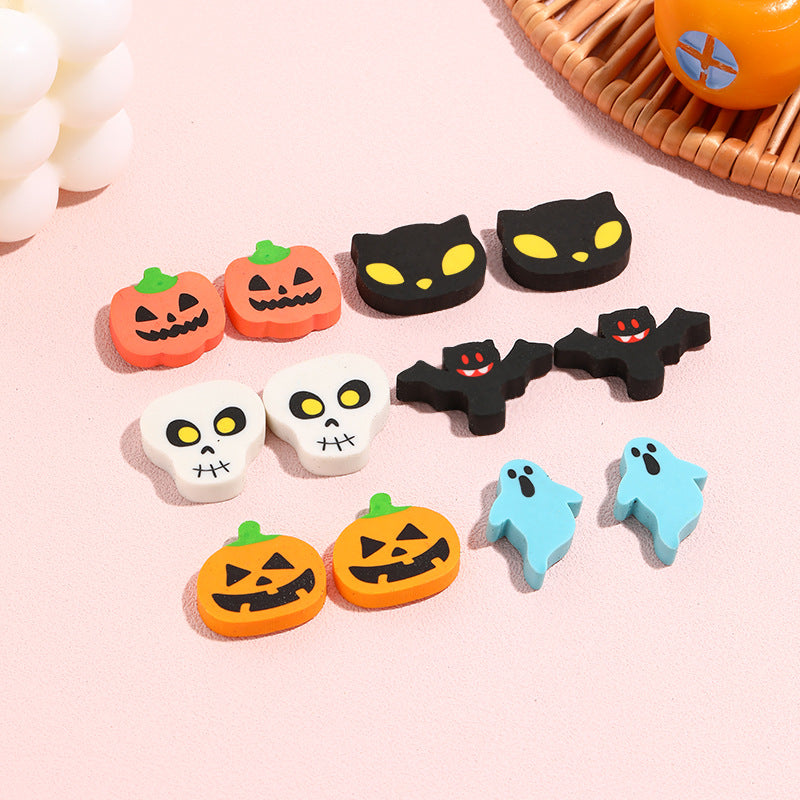 Wholesale TPR Halloween Cartoon Bat Pumpkin Eraser